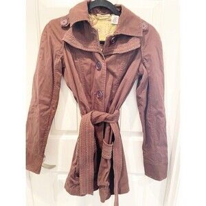 DKNY Brown button down coat small